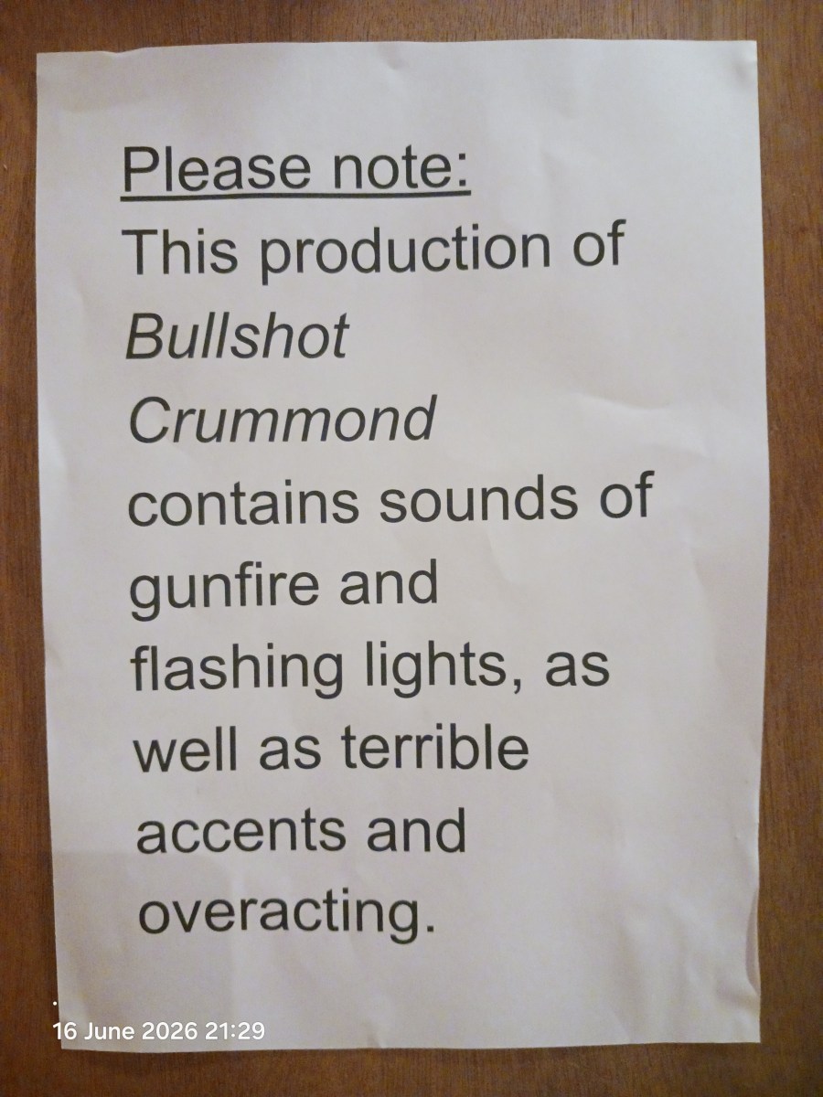 “Bullshot Crummond” at the Rondo Theatre, Larkhall, Bath June 17th – 20th&nbsp;2026