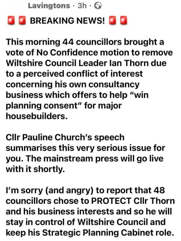 Thorn in Conservative Wiltshire Councillors’ Side; The Munster Show Must Go&nbsp;On!