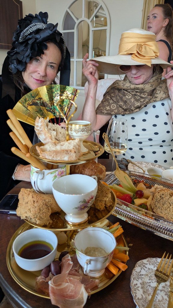 Ladies who lunch, dressed in their costumes